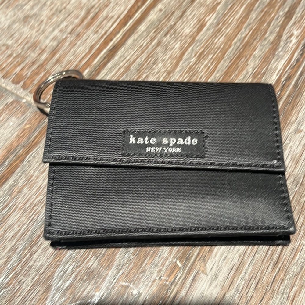 NWOT Kate Spade Keyring Wallet, classic black Nylon
